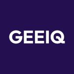 White text "geeiq" on a purple background.