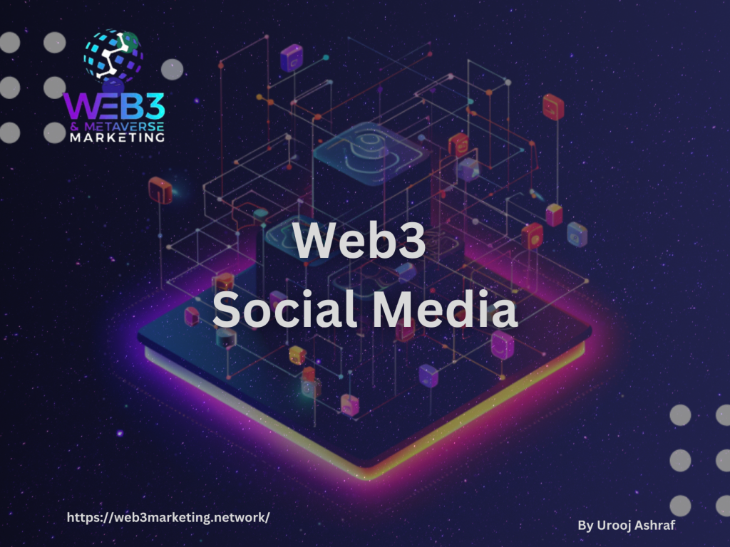 web3 social media text on a futuristic animated background Web3 & Metaverse Marketing
